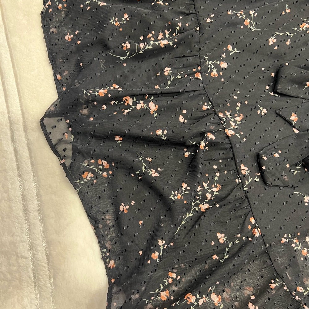 Reitmans VNeck printed Black Dress - Picture 4 of 7